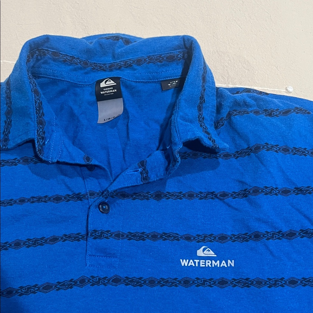 Quiksilver Waterman Blue Men's Polo shirt large